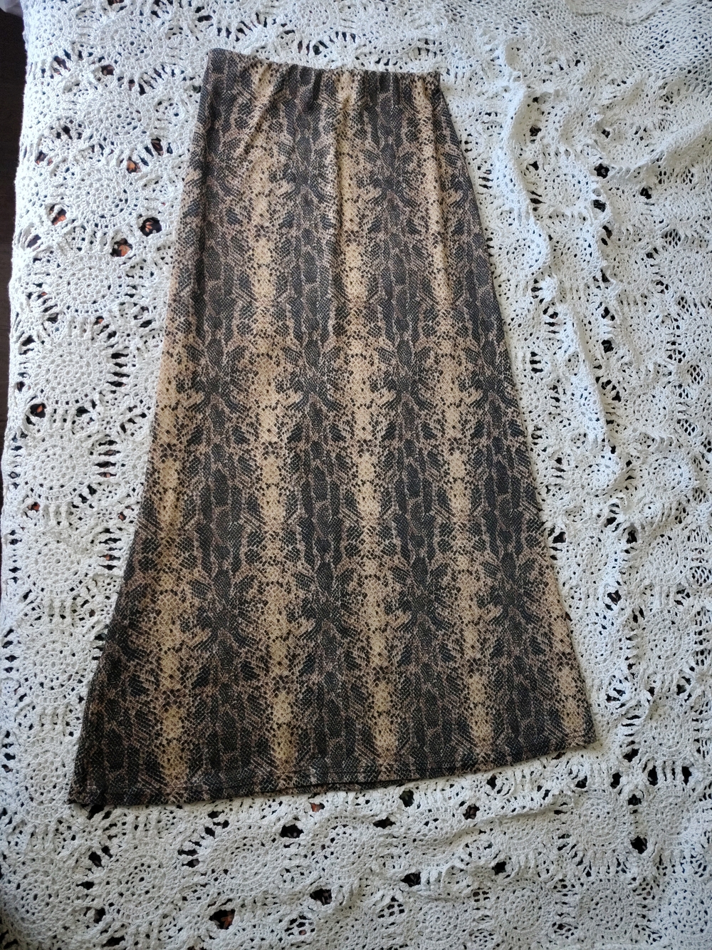 Snake Print Maxi Skirt
